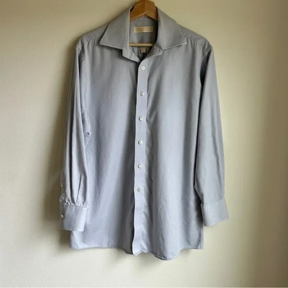 Michael‎ Kors I Large Light Blue Gray Dress Shirt I Button Up, Collar I Size L